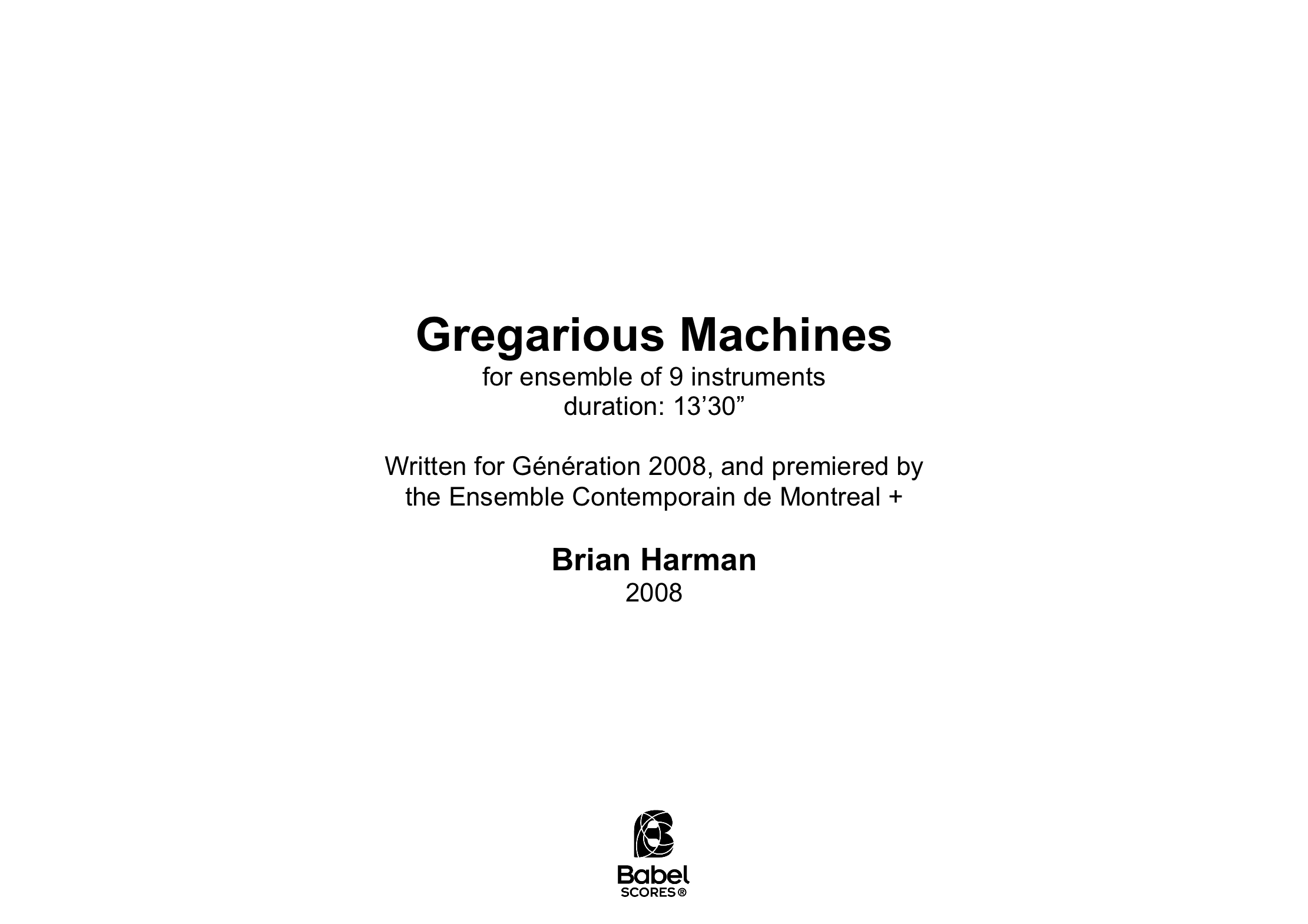 Gregarious Machines Brian Harman A4 z